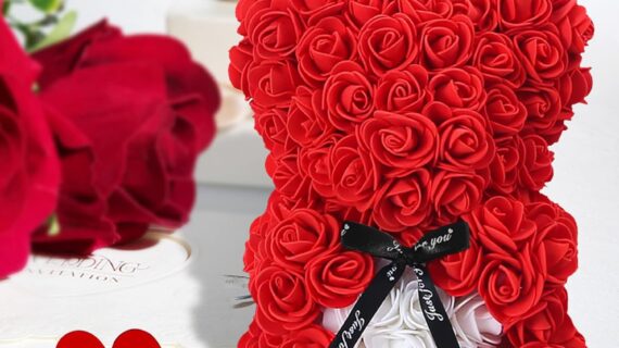 Small Teddy Bear Handmade Gift Luxury Rose Flower