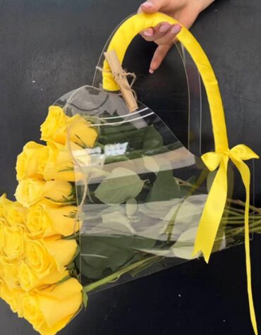 Flower clear bag yellow